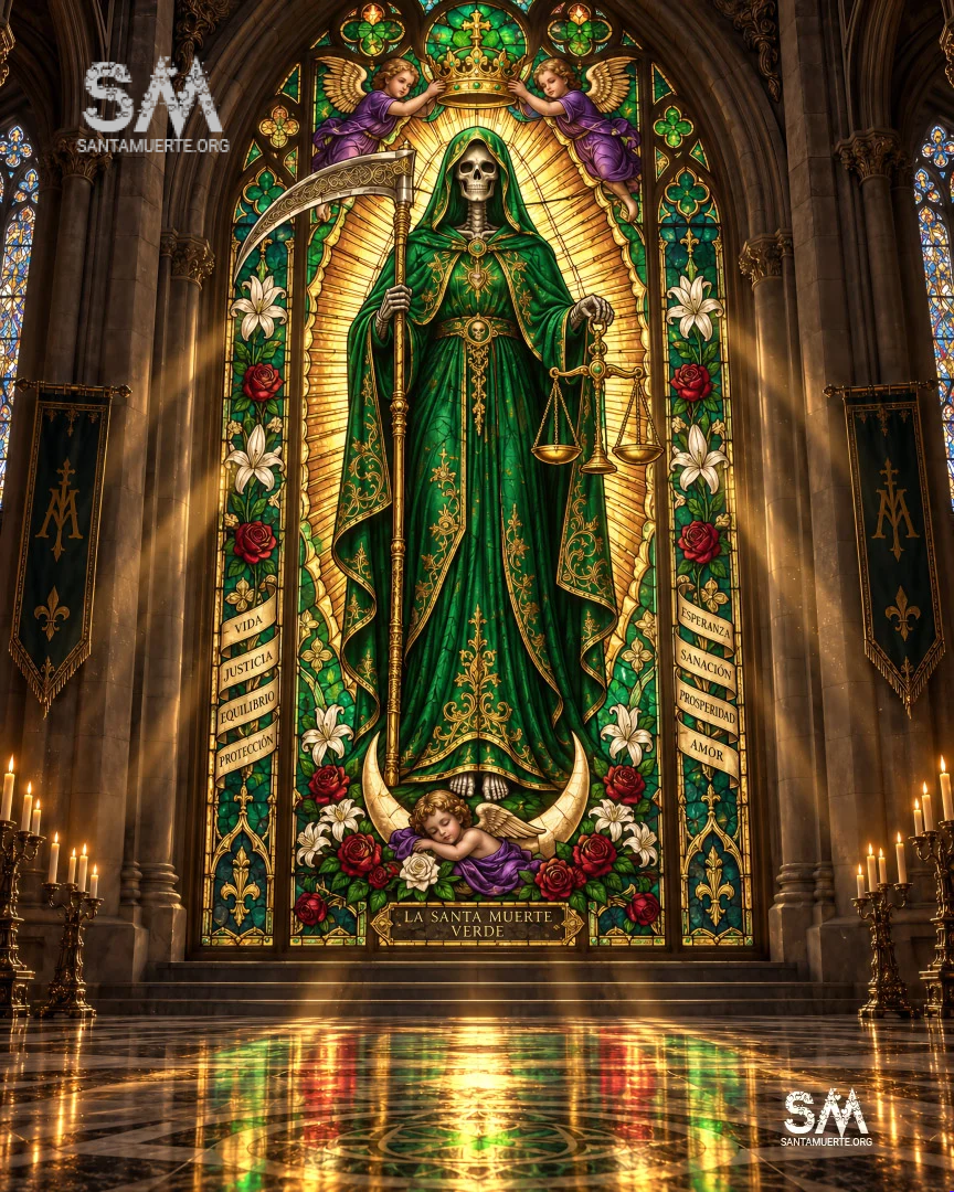 ⚖️ Oración a la Santa Muerte Verde por una persona privada de libertad